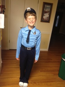 Last year, my son (who wouldn't be serious long enough for me to take a picture) wanted to dress up as a policeman. This year, sadly, he won't be dressing up at all.